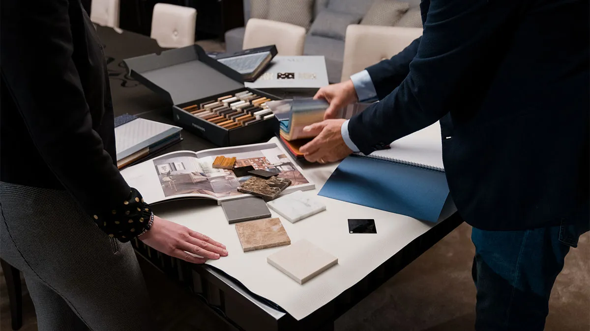 Fabric samples and furnishing materials